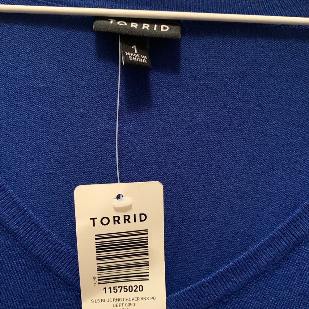 Torrid Blue Choker Sweater - Picture 2 of 2